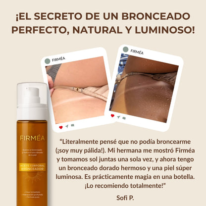Acelera el bronceado y realza el tono dorado de la piel