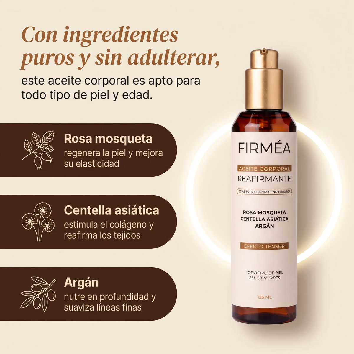 Aceite Corporal Reafirmante - Combate Celulitis, Flacidez y Arrugas