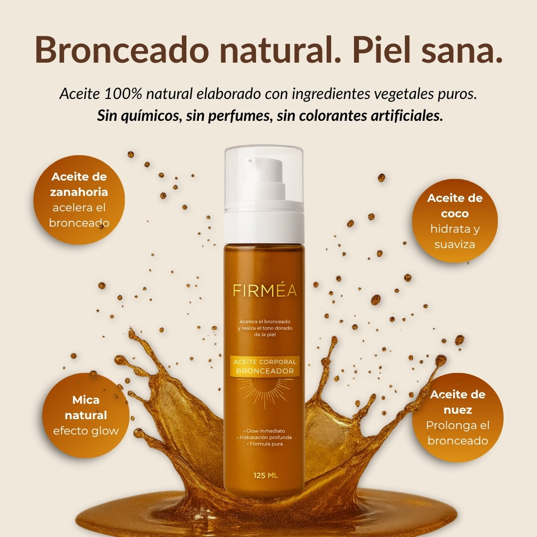 Acelera el bronceado y realza el tono dorado de la piel