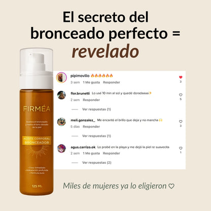 Acelera el bronceado y realza el tono dorado de la piel